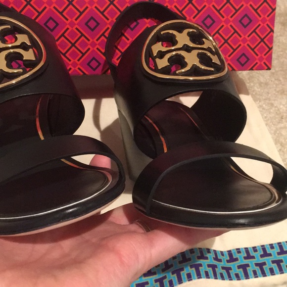 Tory Burch Metal Miller 65MM Wedge Sandal Heel 7.5 - Picture 5 of 12